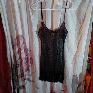 Excite black tank fringe dress size 1